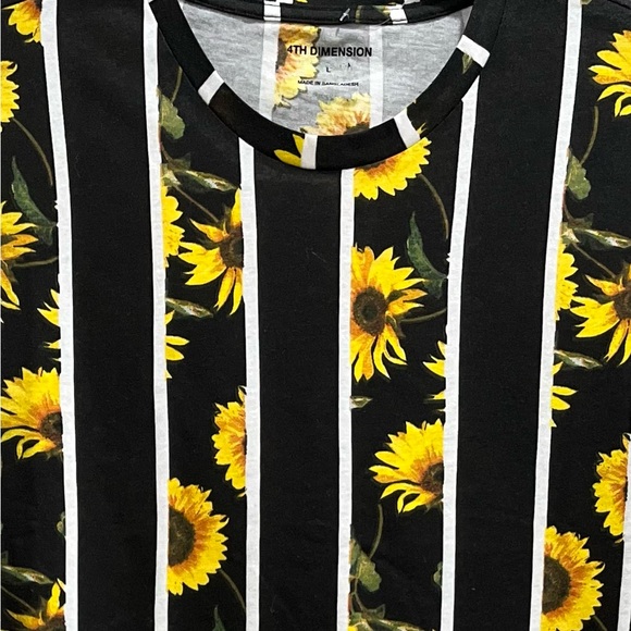 4 th Demension Size:L Mens Short Sleeve T Shirt Multi Color 60% Cotton - Picture 3 of 8